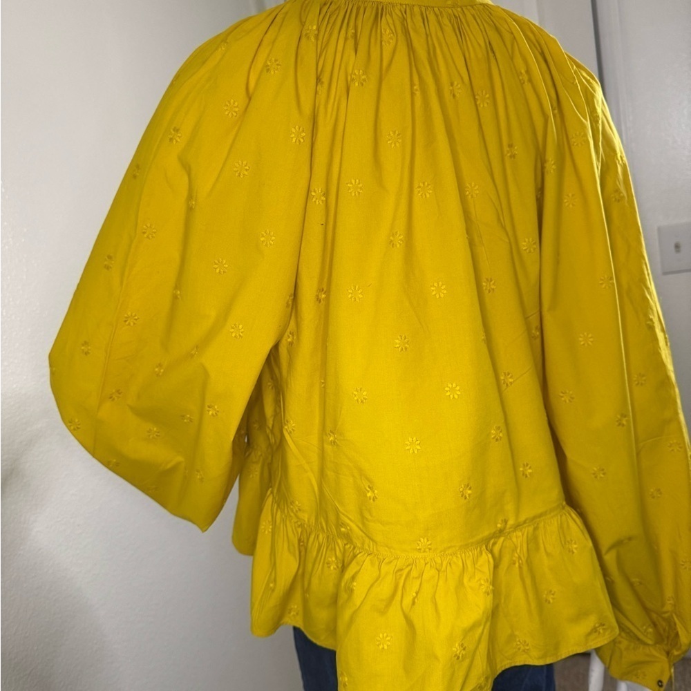 Ulla Johnson Bow Yellow 100% Cotton Ruffle by the waist Sz 8. - Picture 8 of 11
